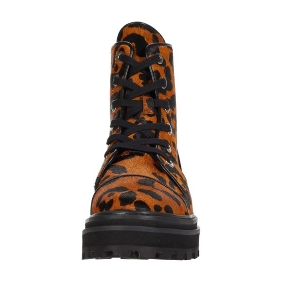 Women's Maylova Leopard Print Calf Hair Platform Booties NWOB - Picture 4 of 13